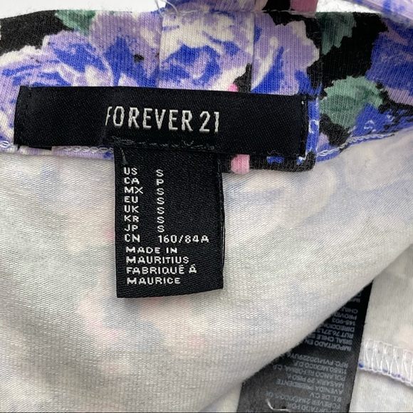 Forever 21 Purple Floral Crop Top Small - Picture 5 of 12